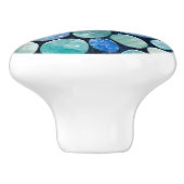 Blauw Marmer Pebble stenen patroon Keramische Knop (Zijkant)