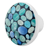 Blauw Marmer Pebble stenen patroon Keramische Knop (Rechts)