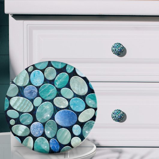 Blauw Marmer Pebble stenen patroon Keramische Knop