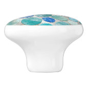 Blauw Marmer Pebble stenen patroon Keramische Knop (Zijkant)