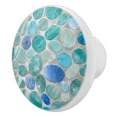 Blauw Marmer Pebble stenen patroon Keramische Knop (Rechts)