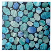 Blauw Marmer Pebble stenen patroon Tegeltje (Voorkant)