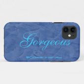 Blauw Marmer Prachtig Case-Mate iPhone Case (Achterkant (horizontaal))