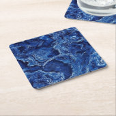 Blauw marmer Stone Modern Elegant Stylish Kartonnen Onderzetters (Schuin)
