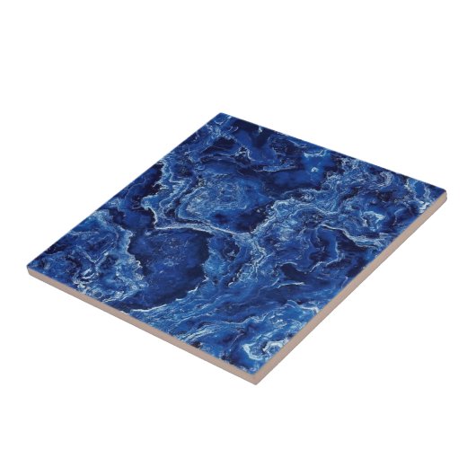 Blauw marmer Stone Modern Elegant Stylish Tegeltje (Zijkant)