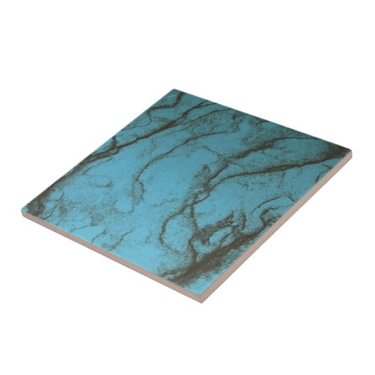 blauw marmer tegeltje (Zijkant)