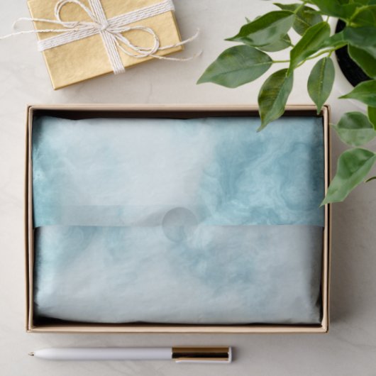 blauw marmer tissuepapier (Geschenk)