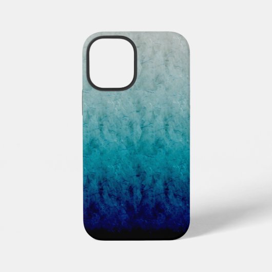 Blauw marmer verloopontwerp iPhone hoesje (Achterkant)