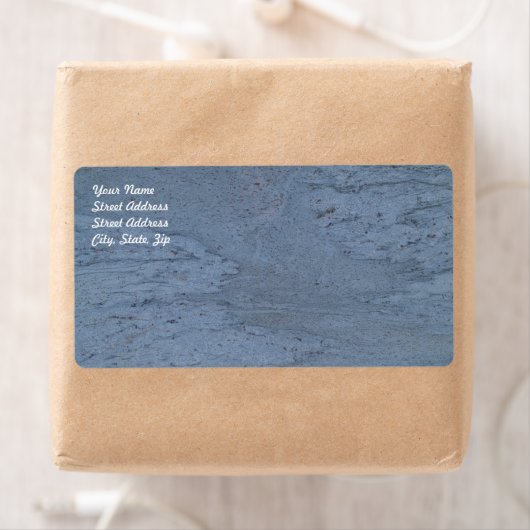 Blauw marmer-verzendlabel etiket (Insitu)