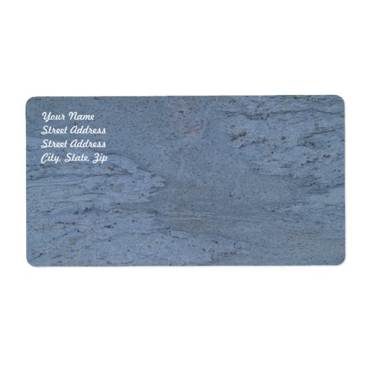 Blauw marmer-verzendlabel etiket (Voorkant)