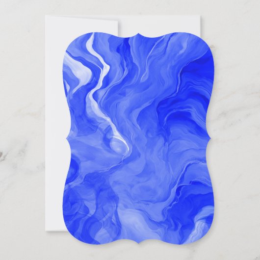 Blauw Marmer Wervelt Ster van David Bar Bat Mitswa Kaart (Achterkant)