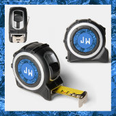 Blauw Marmered met Initialen Rolmaat