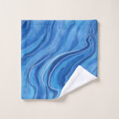 Blauw marmeren badhanddoeken set cadeau bad handdoek (Wasdoekje)