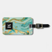 Blauw Marmeren Bagagelabel (Voorkant horizontaal)