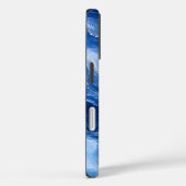 Blauw Marmeren Golven Luxe Abstract Case-Mate iPhone Case (Achterkant / Rechts)