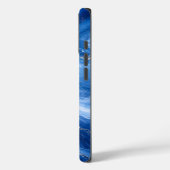 Blauw Marmeren Golven Luxe Abstract Case-Mate iPhone Case (Achterkant / Links)