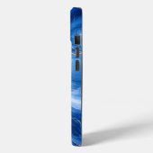 Blauw Marmeren Golven Luxe Abstract Case-Mate iPhone Case (Achterkant / Links)