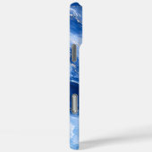 Blauw Marmeren Golven Luxe Abstract Case-Mate iPhone Case (Achterkant / Rechts)