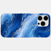 Blauw Marmeren Golven Luxe Abstract Case-Mate iPhone Case (Achterkant (horizontaal))