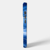 Blauw Marmeren Golven Luxe Abstract Case-Mate iPhone Case (Achterkant / Links)