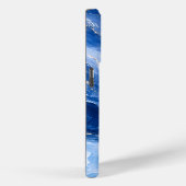 Blauw Marmeren Golven Luxe Abstract Case-Mate iPhone Case (Achterkant / Rechts)