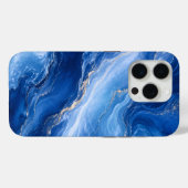 Blauw Marmeren Golven Luxe Abstract Case-Mate iPhone Case (Achterkant (horizontaal))
