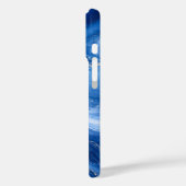Blauw Marmeren Golven Luxe Abstract Case-Mate iPhone Case (Achterkant / Links)