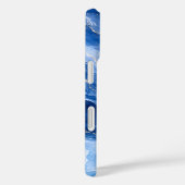 Blauw Marmeren Golven Luxe Abstract Case-Mate iPhone Case (Achterkant / Rechts)