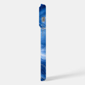 Blauw Marmeren Golven Luxe Abstract iPhone Hoesje (Linkerkant)