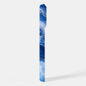 Blauw Marmeren Golven Luxe Abstract iPhone Hoesje (Rechterkant)
