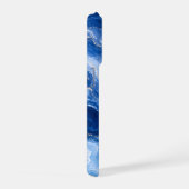 Blauw Marmeren Golven Luxe Abstract iPhone Hoesje (Rechterkant)