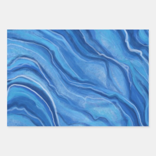 Blauw marmeren inpakpapier (Voorkant 2)