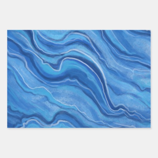 Blauw marmeren inpakpapier (Voorkant)