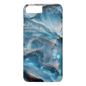 Blauw Marmeren Ontwerp iPhone Case (Achterkant)