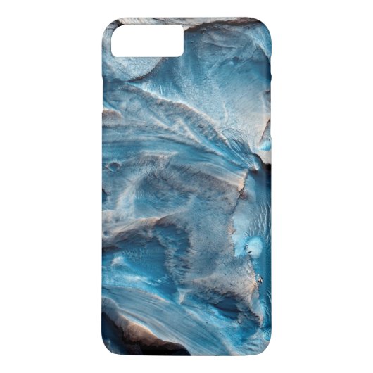 Blauw Marmeren Ontwerp iPhone Case (Achterkant)