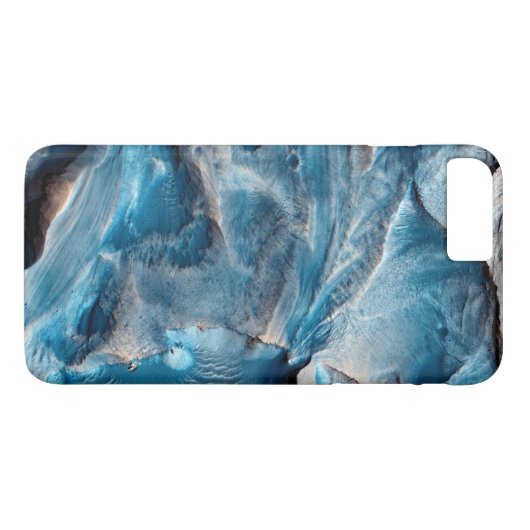 Blauw Marmeren Ontwerp iPhone Case (Achterkant (Horizontaal))