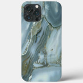 Blauw Marmeren Ontwerp iPhone Case (Achterkant)