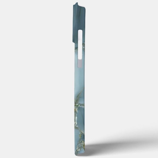 Blauw Marmeren Ontwerp iPhone Case (Achterkant / Links)