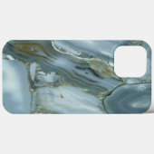 Blauw Marmeren Ontwerp iPhone Case (Achterkant (horizontaal))