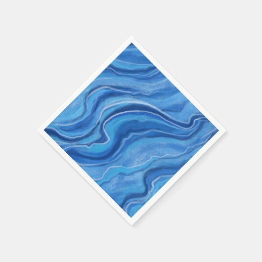 Blauw marmeren papieren servetten (Hoek)