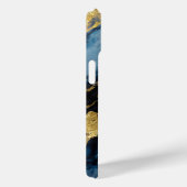 Blauw marmeren patroon met goud Case-Mate iPhone case (Achterkant / Rechts)