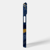 Blauw marmeren patroon met goud Case-Mate iPhone case (Achterkant / Rechts)