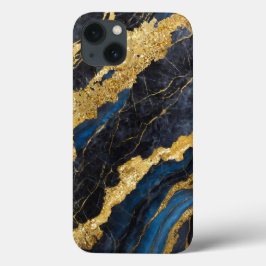 Blauw marmeren patroon met goud Case-Mate iPhone case