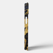 Blauw marmeren patroon met goud Case-Mate iPhone case (Achterkant / Rechts)