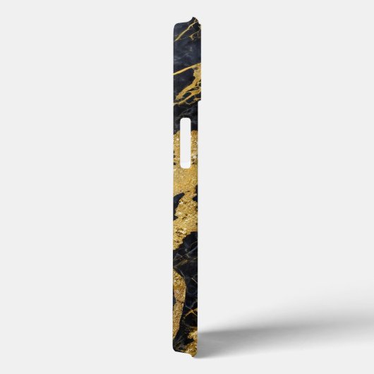 Blauw marmeren patroon met goud Case-Mate iPhone case (Achterkant / Rechts)