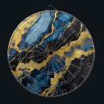 Blauw marmeren patroon met goud dartbord<br><div class="desc">Blauw Marmeren Patroon met Gouden Dart Board</div>