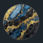 Blauw marmeren patroon met goud dartbord<br><div class="desc">Blauw Marmeren Patroon met Gouden Dart Board</div>