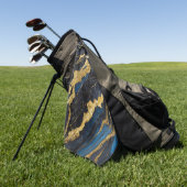 Blauw marmeren patroon met goud golfhanddoek (Groen)