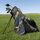 Blauw marmeren patroon met goud golfhanddoek (Groen)