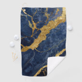 Blauw marmeren patroon met goud golfhanddoek (Insitu)